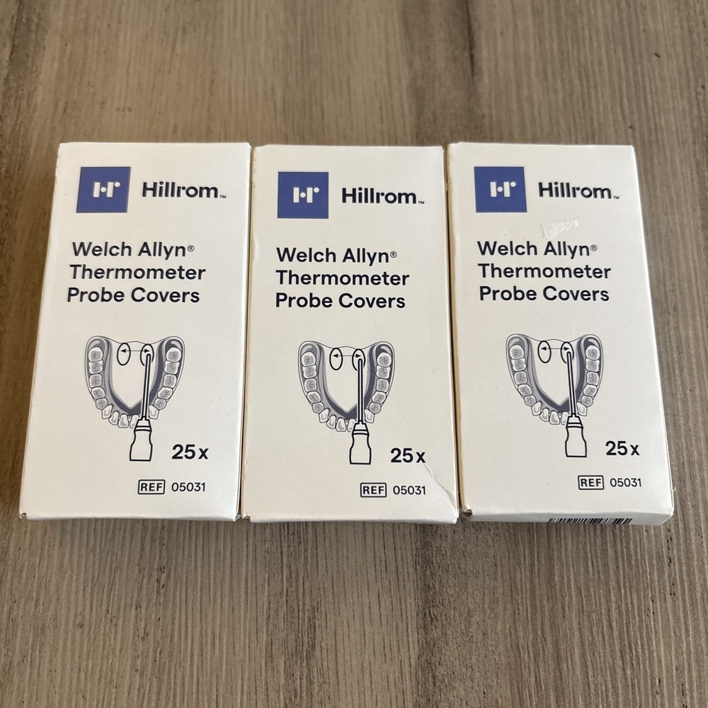 Welch Allyn 25X 3 Boxes Thermometer‎ Probe Covers #05031 New Sealed Boxes